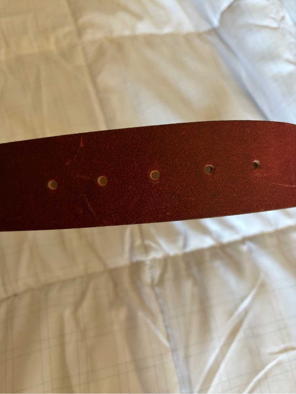 Circa 1990s Les Ailes de La Mode Leather Belt M Burgundy Wine Brass Buckle - Picture 6 of 10
